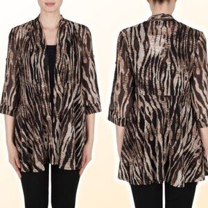 JOSEPH RIBKOFF Textured Cover Up Sz 8 Animal Print